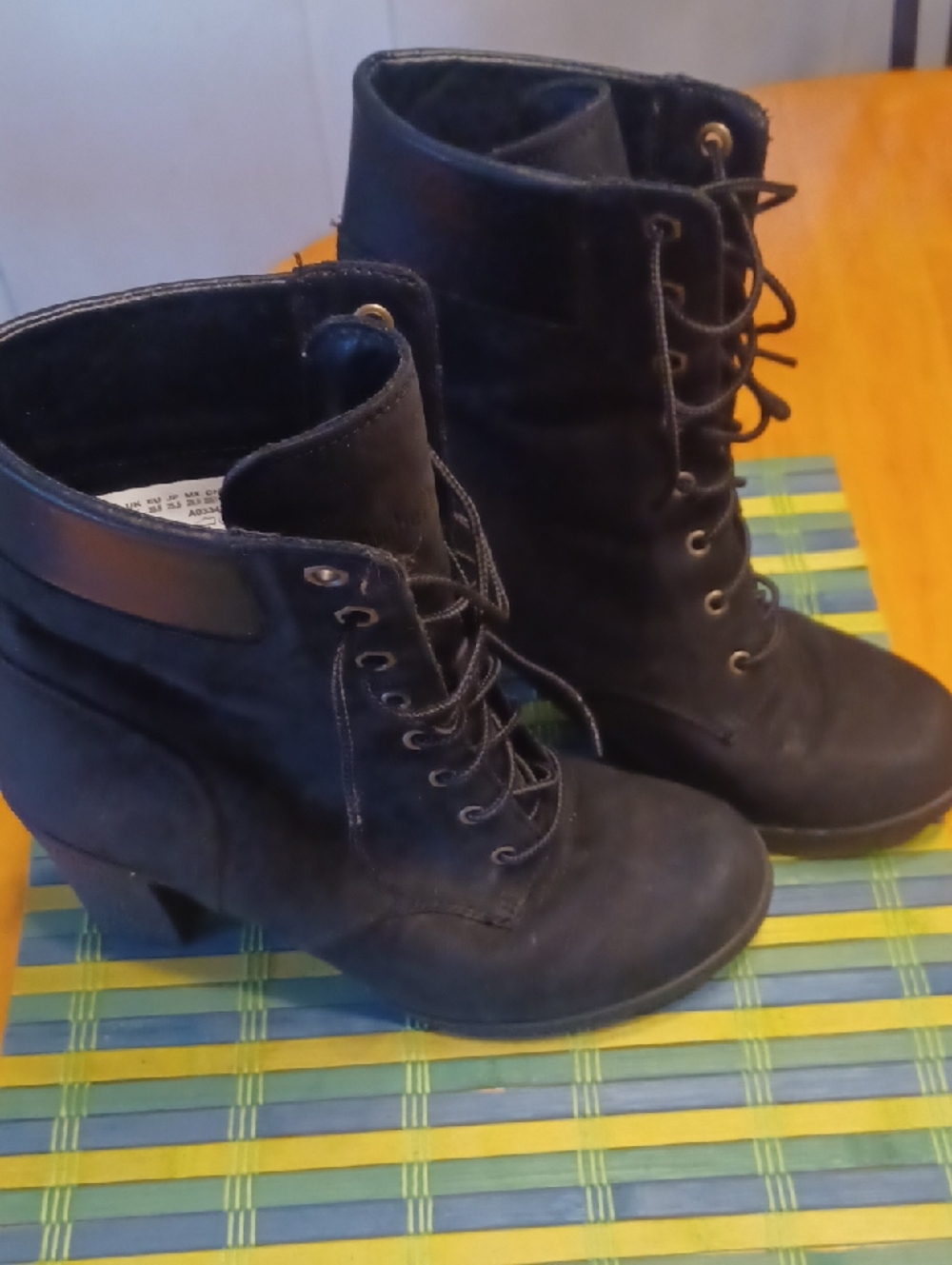 Timberland Women's Black Lace-Up Combat & Moto Boots Size 8.5W - Picture 5 of 13